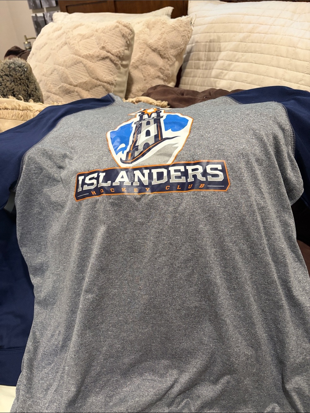 Holloway Navy & Gray Islanders Hockey Club Raglan Sweatshirt